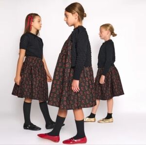 Floral Black and Red Kids Dress